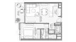1 bedroom Apartment floor plan «TYPE D» in Palm Central Private Residences
